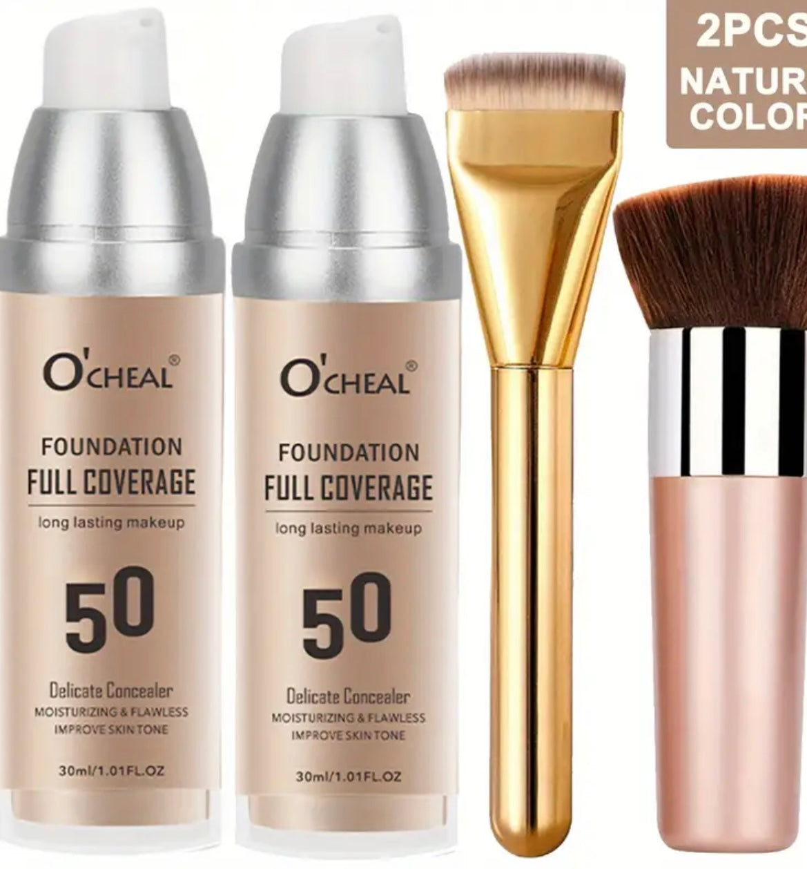 4pcs Perfect Air Cushion Foundation High Coverage Smooth Cream Matte Spray Makeup Set, Suitable for Mature Light Beige Light Beige Natural Color, High End Makeup, Makeup Foundation Full Coverage, Foundation Makeup Set, Cover Up Makeup.