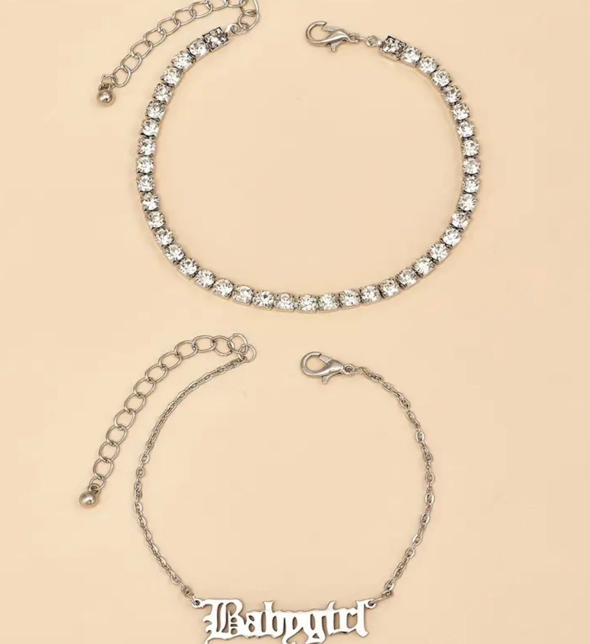 2pcs Boho Vintage Rhinestone Charm Ankle Chain Set for Party and Vacation