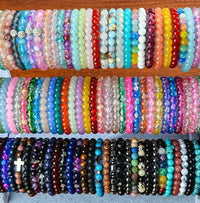 30pcs Boho-Chic Handcrafted Bead Bracelet Set - Colorful Crackled Glass Beads, Ideal For Casual Attire & Vacation - Perfect Gift For Women, Friends & Family Random