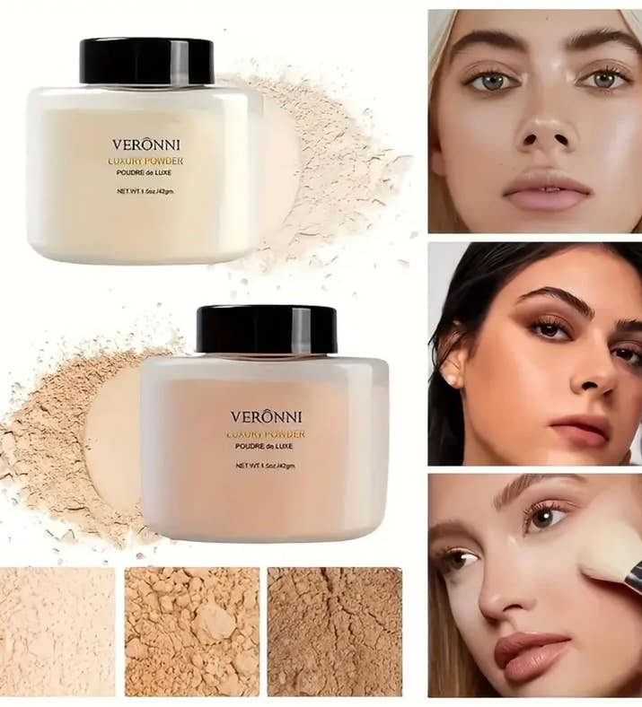 Luxurious Setting Powder, Long-Lasting Loose Powder, Creates a Smooth, Flawless Finish, Oil-Controlling Matte Finish, Long-Lasting, Waterproof, Non-Clumpy Formula, Suitable for All Light Beige Tones, Illuminates, Contours - Perfect Everyday Look