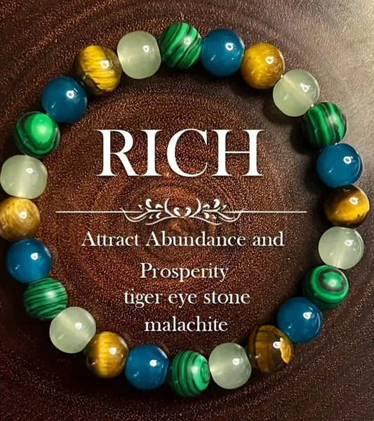 Vintage Boho Style Natural Stone Bracelet - Wealth Attraction, Good Luck Charm, Real Stone Beads, Daily Wear Accessory, Valentine'S Day Gift, All-Season Jewelry, Bracelet