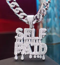 A Shiny SELFPAID Pendant With A Cuban Ice Chain Miami Necklace Unisex Hip-hop Pendant Necklace Jewelry Gift