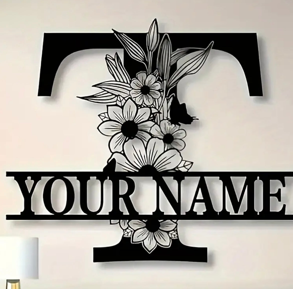 1pc Customizable Last Name Sign | Metal Split Letter Sign, Wall Hanging, Bedroom and Family Decor, Carbon Steel Material