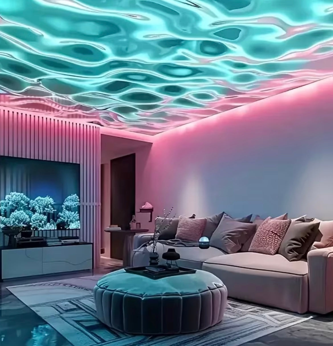 [Water Wave Star Lamp] YETHKE Water Wave Star Projection Lamp | 16 Color Changing LED, Dimmable, USB Powered | Circuit Automation, Ideal for Game Rooms, Bedrooms, Living Rooms, Party Venues