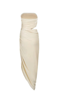 Women’s plain cut out tube dress elegant strapless dress for party club dress