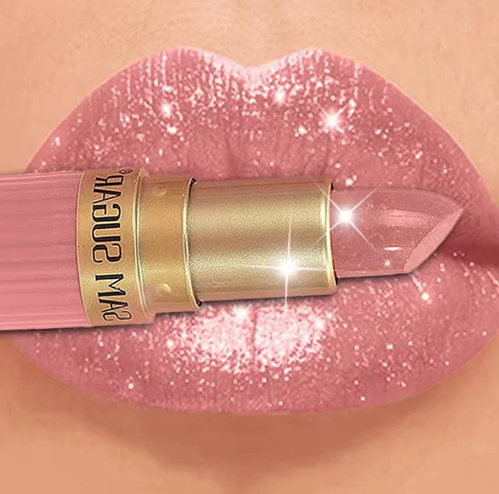 Pearlescent Pink Glitter Velvet Lipstick Metallic Waterproof Long Lasting Matte S