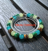 Vintage Boho Style Natural Stone Bracelet - Wealth Attraction, Good Luck Charm, Real Stone Beads, Daily Wear Accessory, Valentine'S Day Gift, All-Season Jewelry, Bracelet