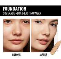 PECOLOVERS Matte Finish Liquid Foundation - Oil-Control, Waterproof, Full Coverage Concealer