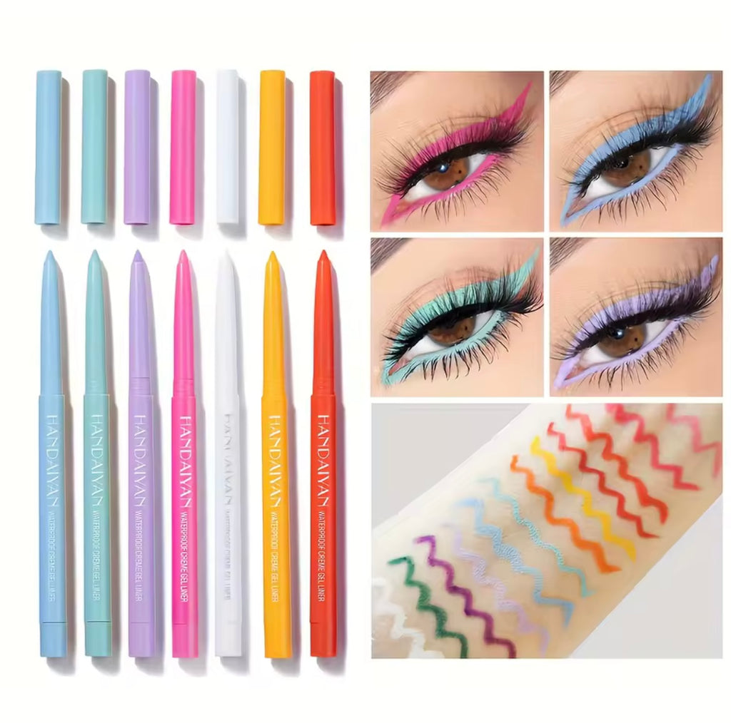 6-Piece Retractable Eyeliner Pencil Set – Waterproof & Smudge-Proof Gel Liners