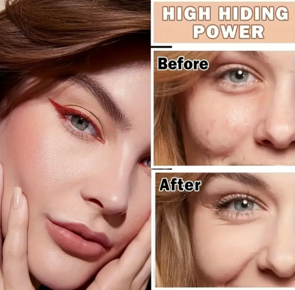 4pcs Perfect Air Cushion Foundation High Coverage Smooth Cream Matte Spray Makeup Set, Suitable for Mature Light Beige Light Beige Natural Color, High End Makeup, Makeup Foundation Full Coverage, Foundation Makeup Set, Cover Up Makeup.