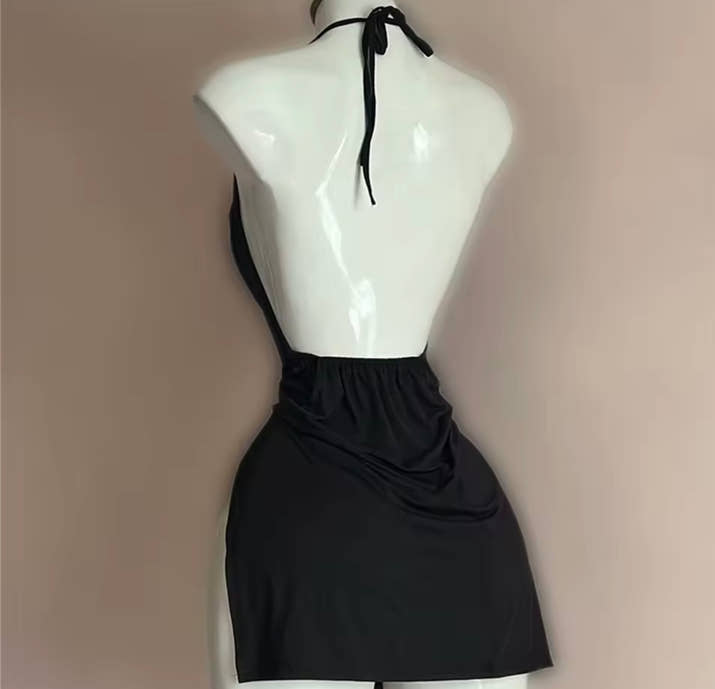 V Neck Backless Side Slit Sexy Slim Camisole Dress Summer Female Elegant Lace Up Dresses