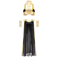 Women Halloween Cleopatra Ancient Egyptian Queen Sun Goddesses Cosplay Costume Crop Top