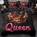 2/ 3pcs Quilt Cover Set, Queen's Crown Print Duvet Cover Set, King Queen Style Bedding Set, Polyester Machine Washable, Room, Birthday Gift (Includes 1 Duvet Cover + 1 or 2 Pillowcases, No Quilt Core)