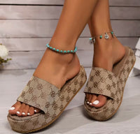 New Women Slippers Summer Fashion Platform Sandals Thick Sole Solid Color Slippers Party Party Women