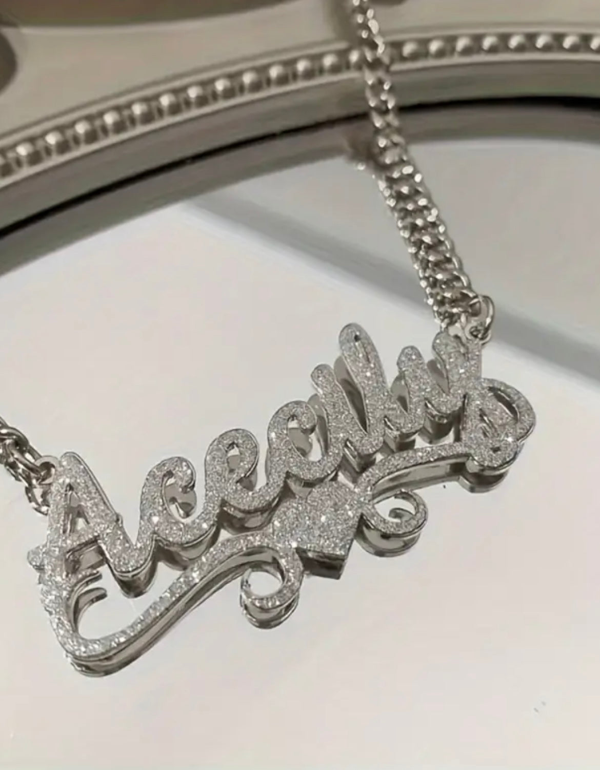 Customized Ash NK Chain 1pc Customized 201 201 Stainless Steel Name Necklace - Personalized Frosted Letter Pendant with Shiny Accents, Cuban Chain Jewelry Gift for Teenager and Teenager, Suitable for Casual Attire or Special Occasions, Gift Jewelry | Bohe