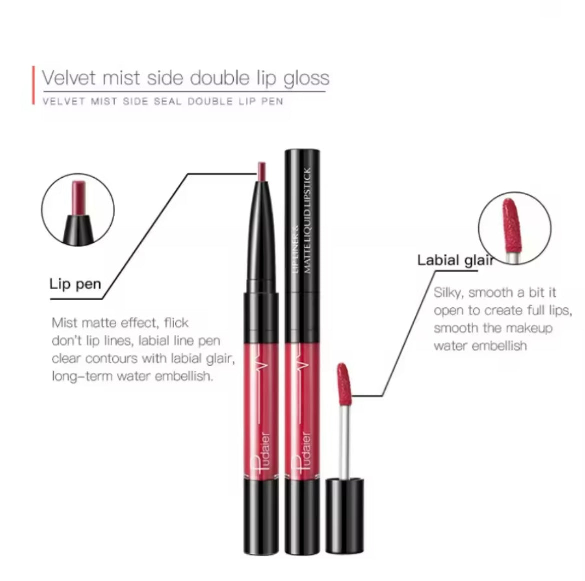 Ultra-Precise Waterproof Lip Lush Lip Liners with High Pigment, Smooth, Sweatproof, Long-Lasting