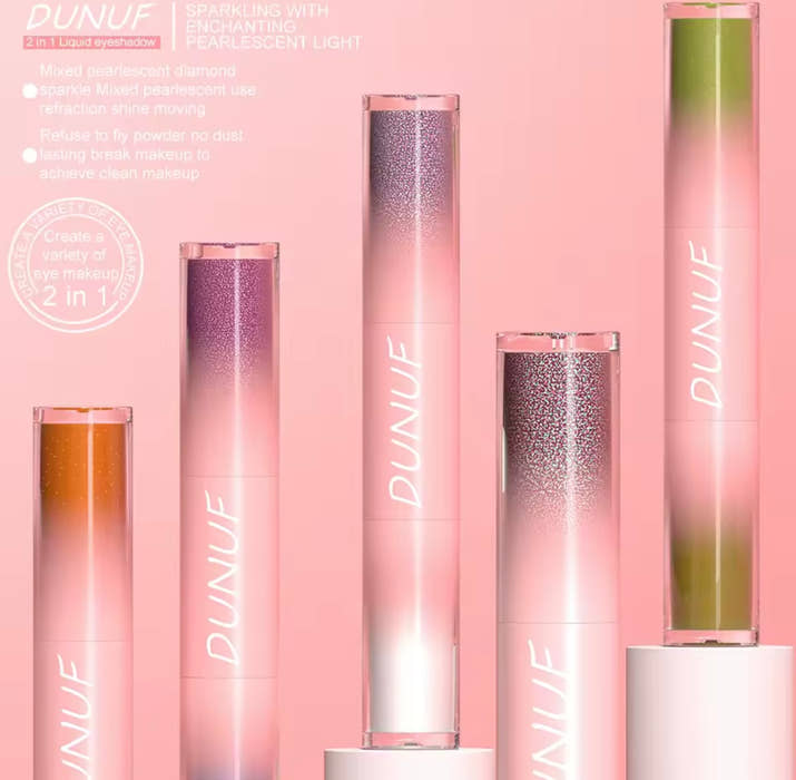 Dual-Ended Liquid Eyeshadow - Long-Lasting, Shimmer Finishes In Red, Blue, Purple, Bronze - Ideal