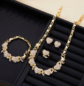 4pcs/set, Classic and Popular Heart-shaped Pendant Necklace, Ring, Earring, Bracelet Set, Engagement Gift, Bridal Wedding Accessory