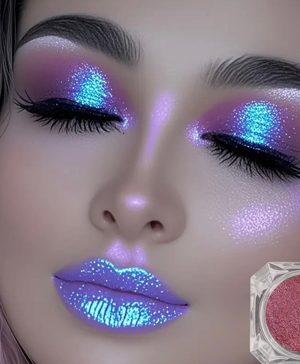 Polarized Chameleon Highlight Eyeshadow Powder | Multicolor Shimmering Purple Blue Green Golden Mix - Lasting Sparkling Effect for Holiday Parties & Festive Events, DIY Makeup Gift for Women