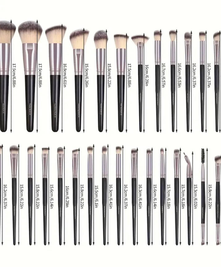 PYSEAN 30pcs Pro Makeup Brush Set Blush Foundation Eyeshadow Brow Lip Contour Detail Brushes Great for Beginners And Pros Ideal Girls Gift Travel Friendly Hypoallergenic Nylon Bristles for Easy Blending Includes Storage Pouch