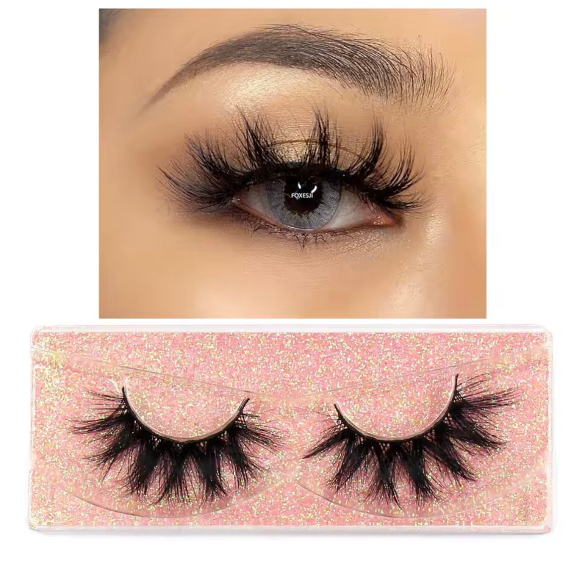 FOXESJI Makeup Eyelashes 3D Mink Eye Lashes Fluffy Soft Wispy Natural Lashes Extension