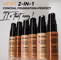 MLSMILE 6 color Powder Foundation long-Lasting Waterproof, Moisturing Sweat resistant