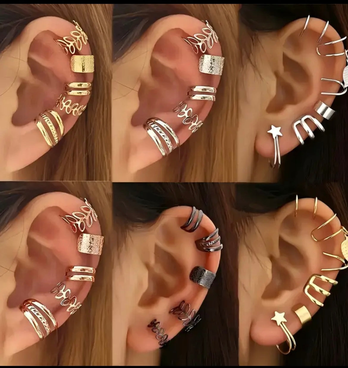 20/ 22/ 32pcs Soft Clip-On Ear Accessories - Fashionable Adjustable Non-Piercing Ear Cuff Earrings Set for  & Women