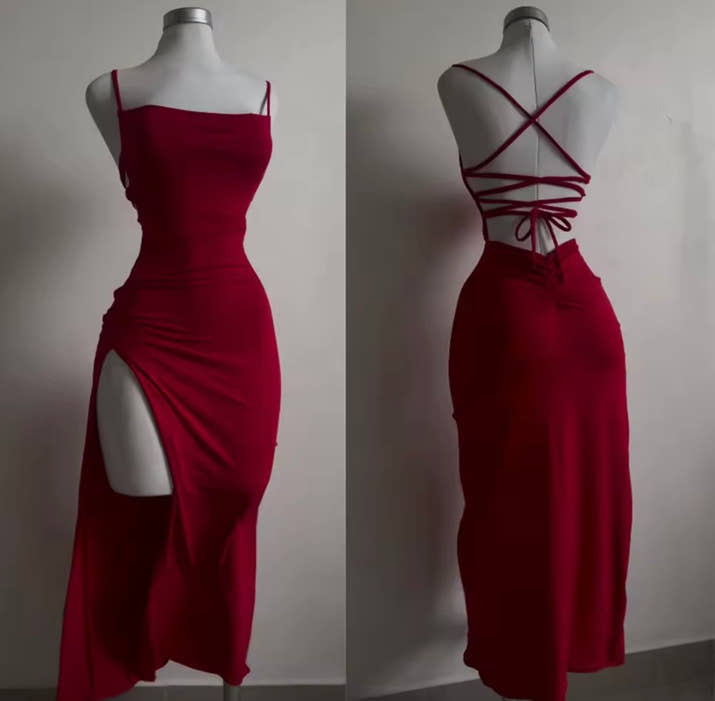 Summer Black New Dress Women Fashion Sexy Split Sleeveless Backless Slim Maxi Dress