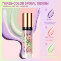 Qibest Three Color Press Release Cream Concealer Isolate Makeup Facial Base Brightening Cream Liquid