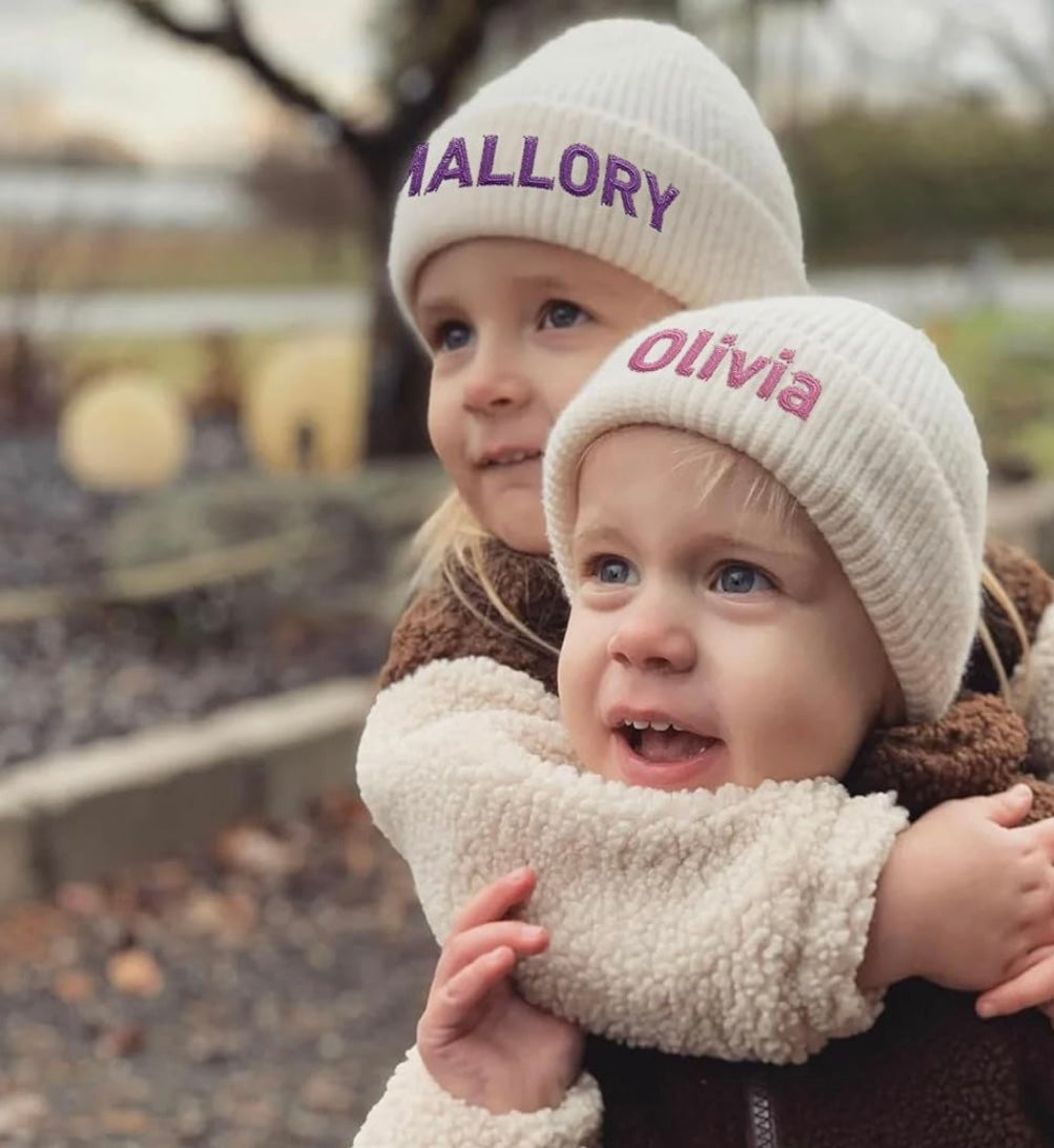 Embroidered Beanies with Name for Infants Toddlers