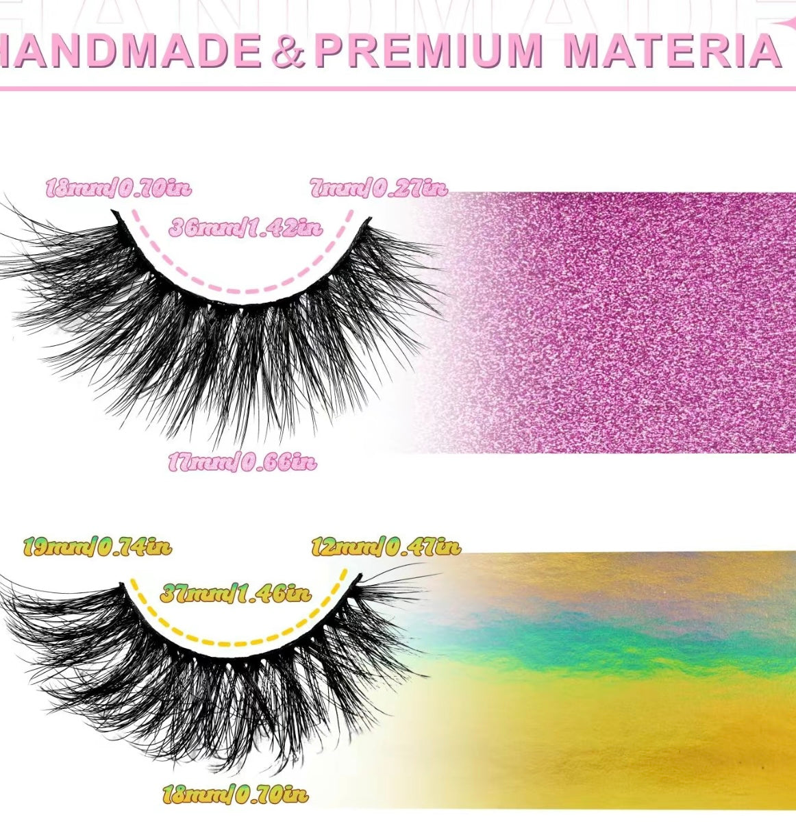 17/18mm Volumized False Eyelashes, 54 Pairs Natural Look