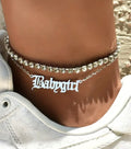 2pcs Boho Vintage Rhinestone Charm Ankle Chain Set for Party and Vacation