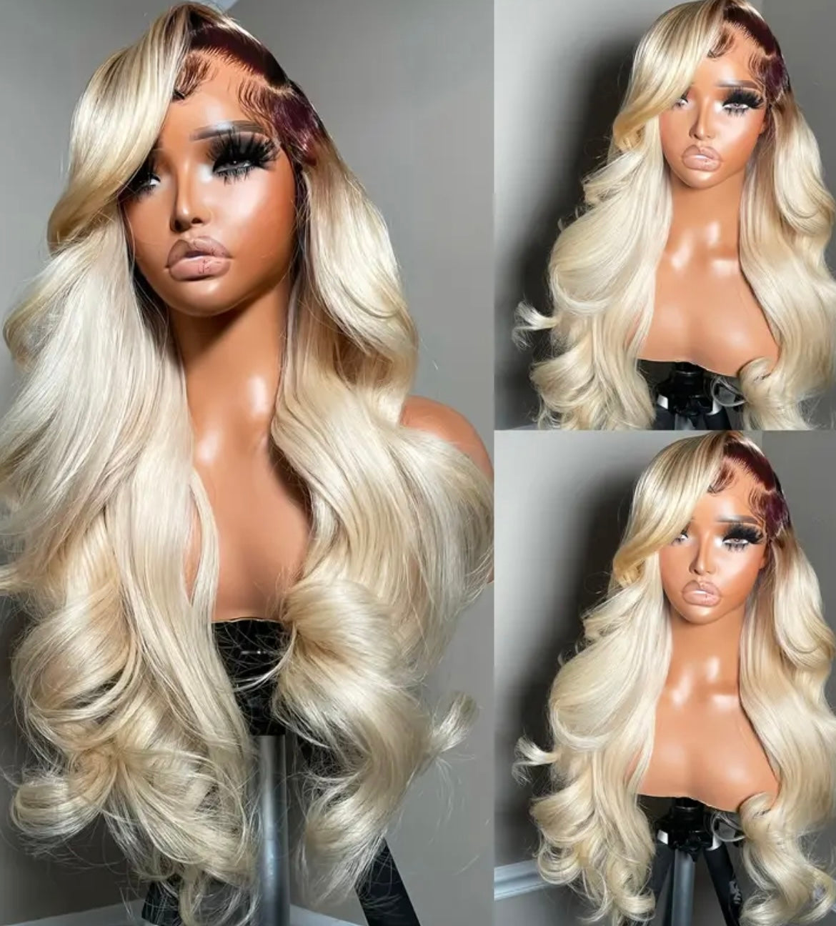 200% Density 13x4 HD Transparent Lace Front Wig | 26" Honey Blonde Ombre Body Wave Curly - Glueless Pre-Plucked, Natural Look, Unisex for Women & Men, All Ethnicities, Wig Tape, Styling Versatility, Voluminous Waves