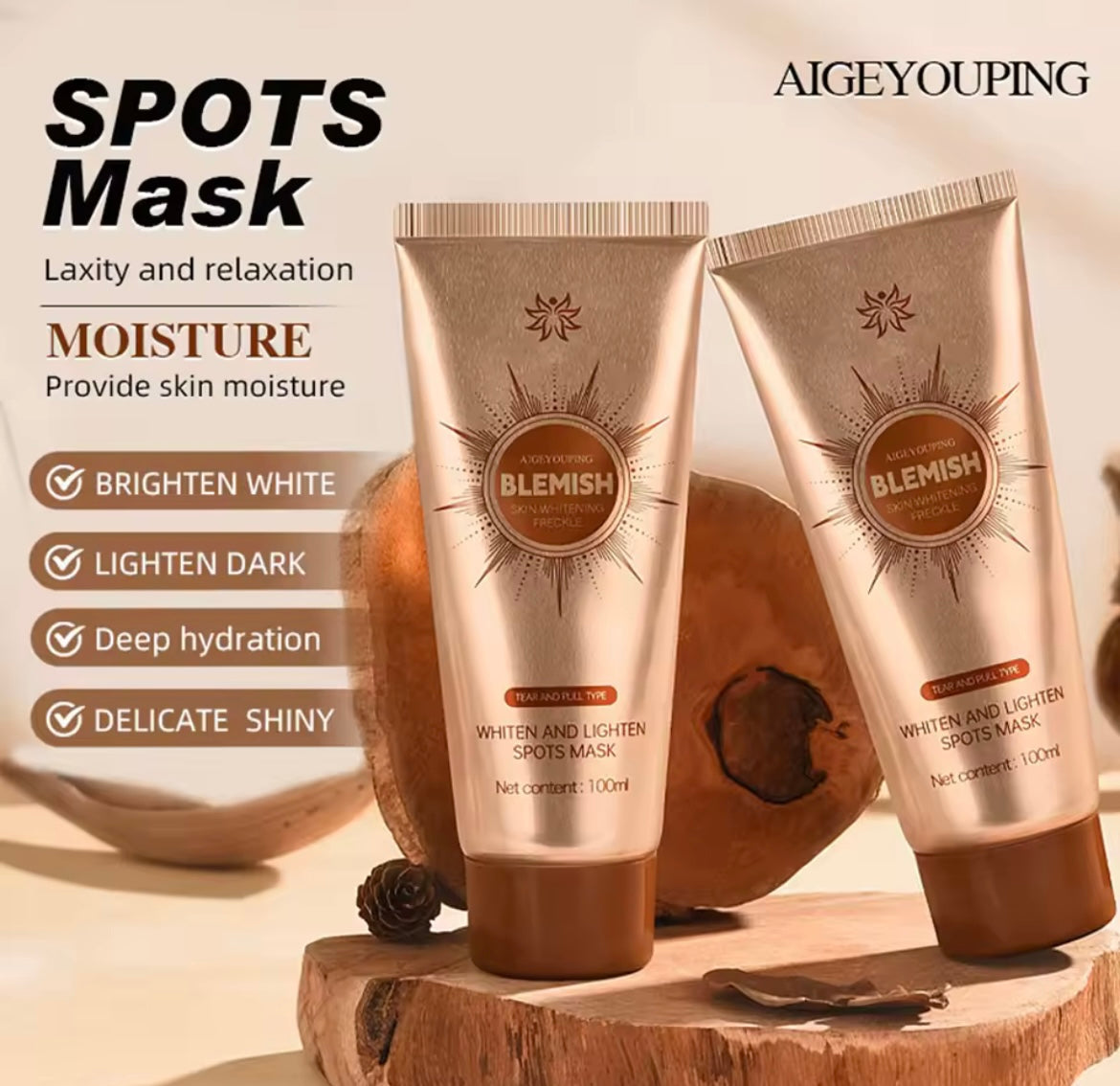 Whitening Spots Mask Spots Peel-Off Facial Mask Anti-Blemish Freckle Brightening