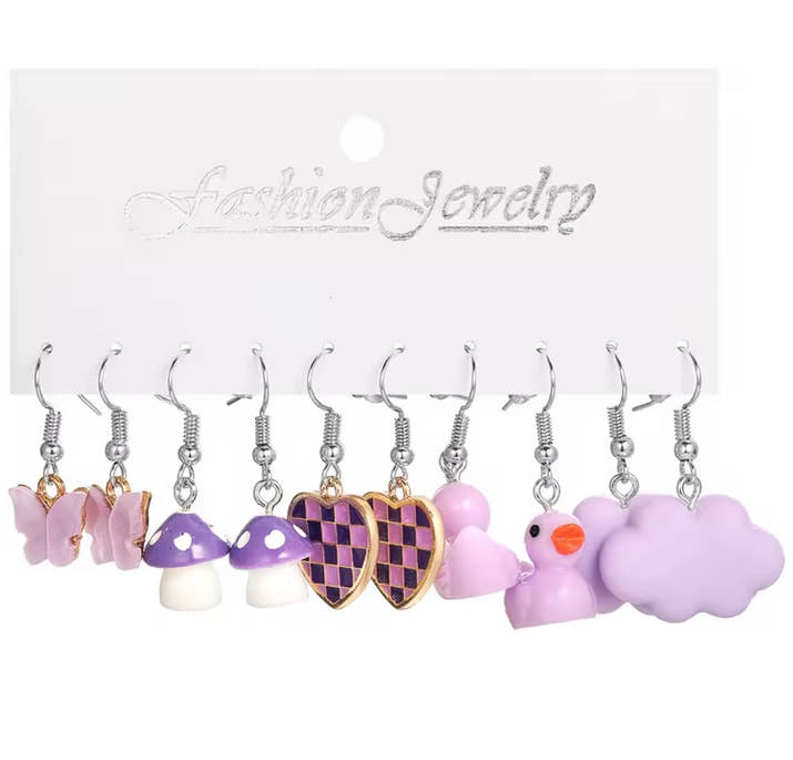 Fashion Sweet Fruit Drink Earrings Set for Women Cute Cartoon Food Ice Cream Donut Funny Resin Earring