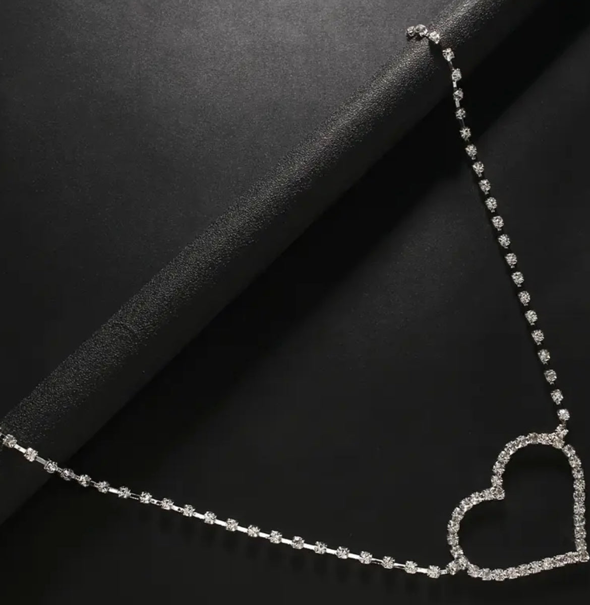 Elegant Silvery Heart-Shaped Rhinestone Waist Chain - Sexy Hollow Design, Perfect for Parties & Festivals