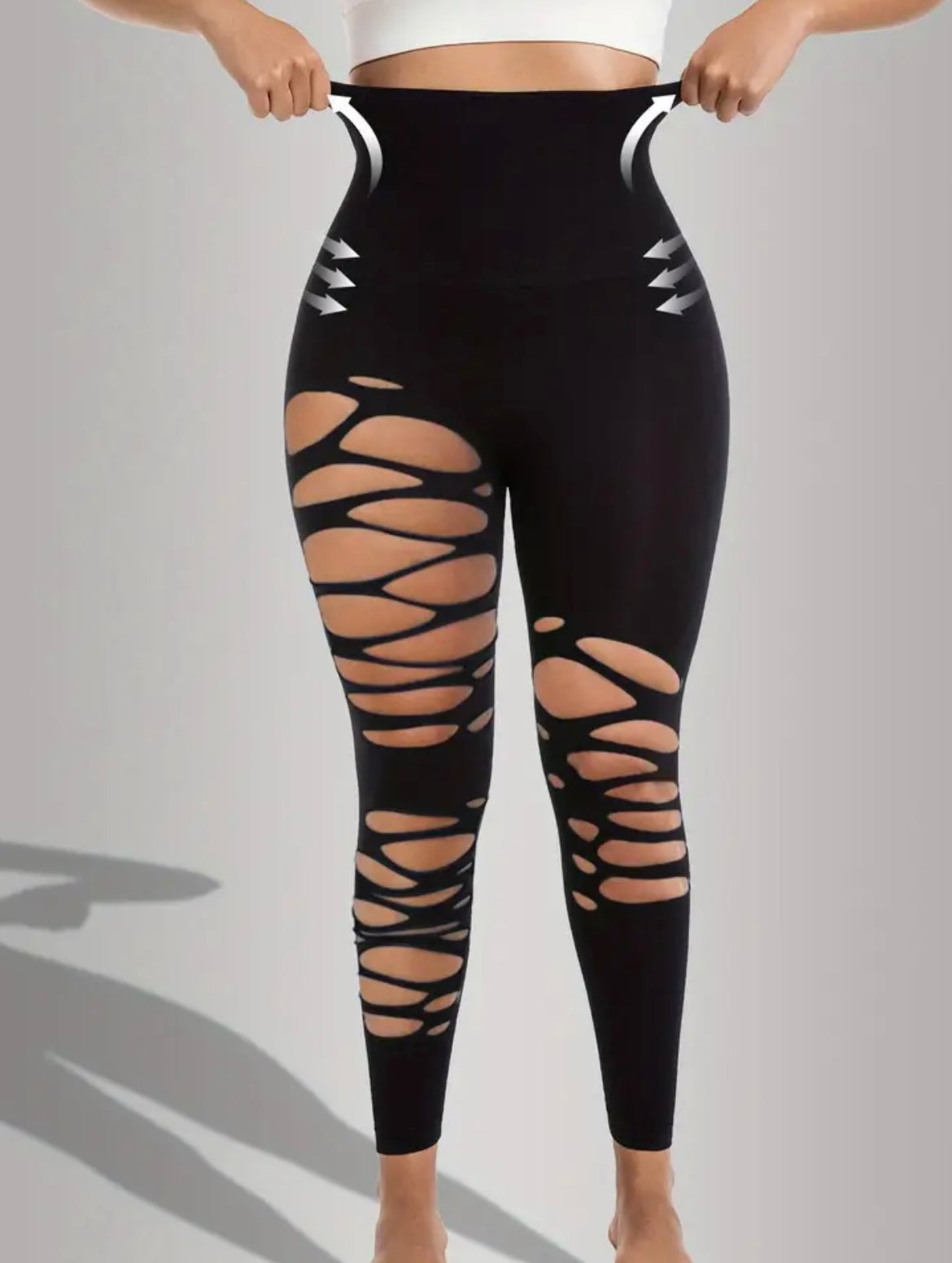 Women's High Waist Skinny Leggings with Queen Letter Print & Golden - Black Tummy Control Stretchy Pants, Golden Lettering All-Over Print, Non-Sheer Casual & Casual Attire, Machine Washable (Queen Slogan Back/Thigh Design)