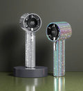 Rhinestone Fan Luxury Bling Portable Handheld Turbo Fan 3 Gear Wind Rechargeable Long Battery Life Hand Fan With Digital Display For Outdoor