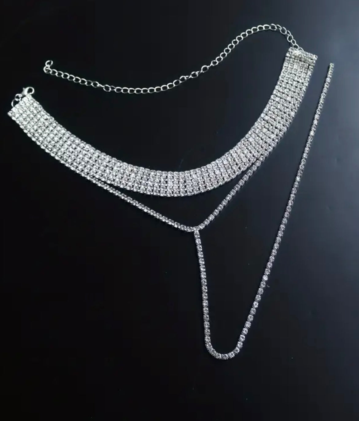 [Glamorous Crystal Necklace Elegant Multi-Layer Artificial Crystal Necklace Exquisite Shiny Clavicle Chain Jewelry for Parties, Banquets & Valentine's Day - Luxury Accessories, Fine Craftsmanship, Statement Piece