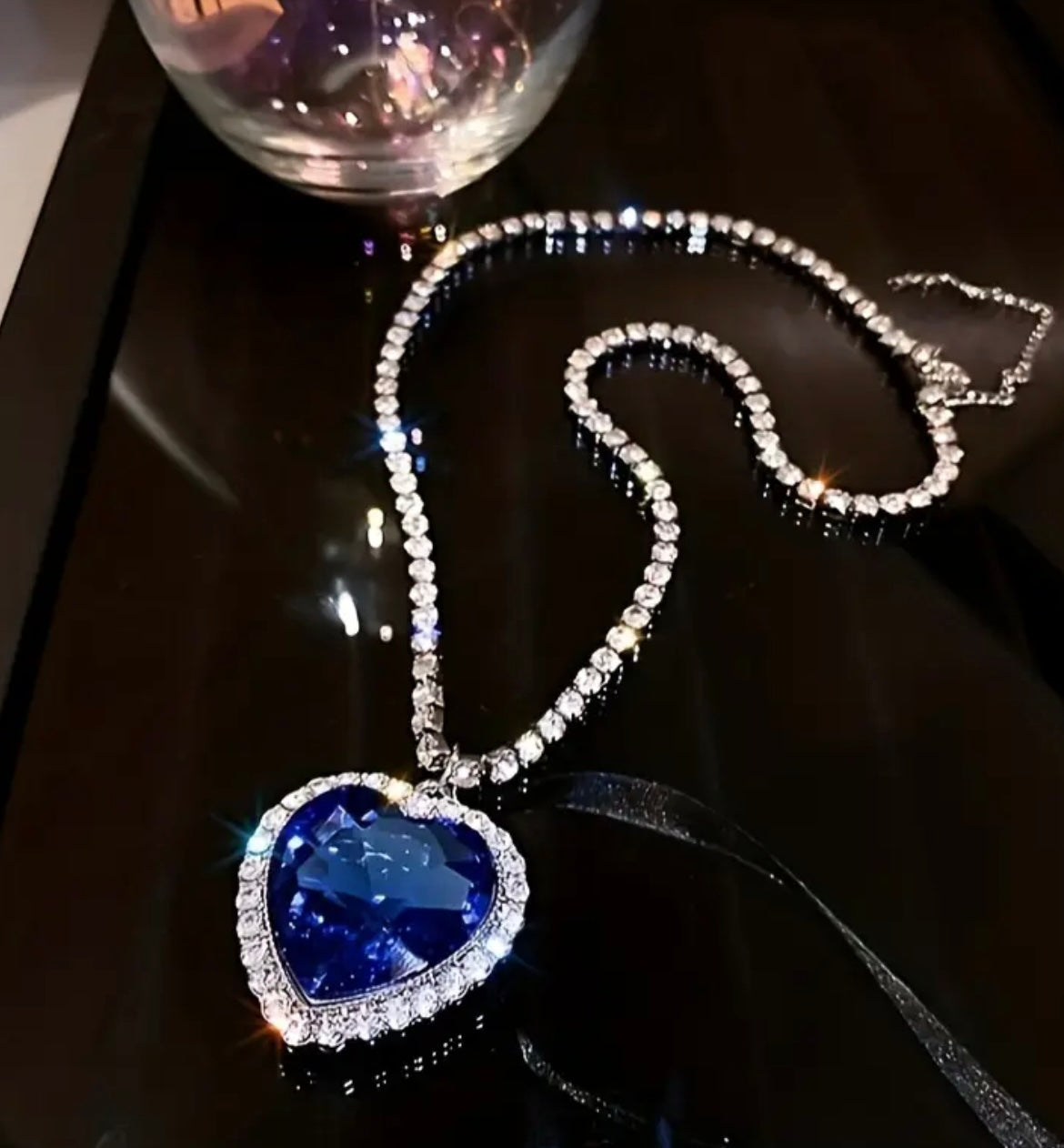 Heart Of The Ocean Jewelry Set Velvet Bag Necklace Bracelet Earrings)