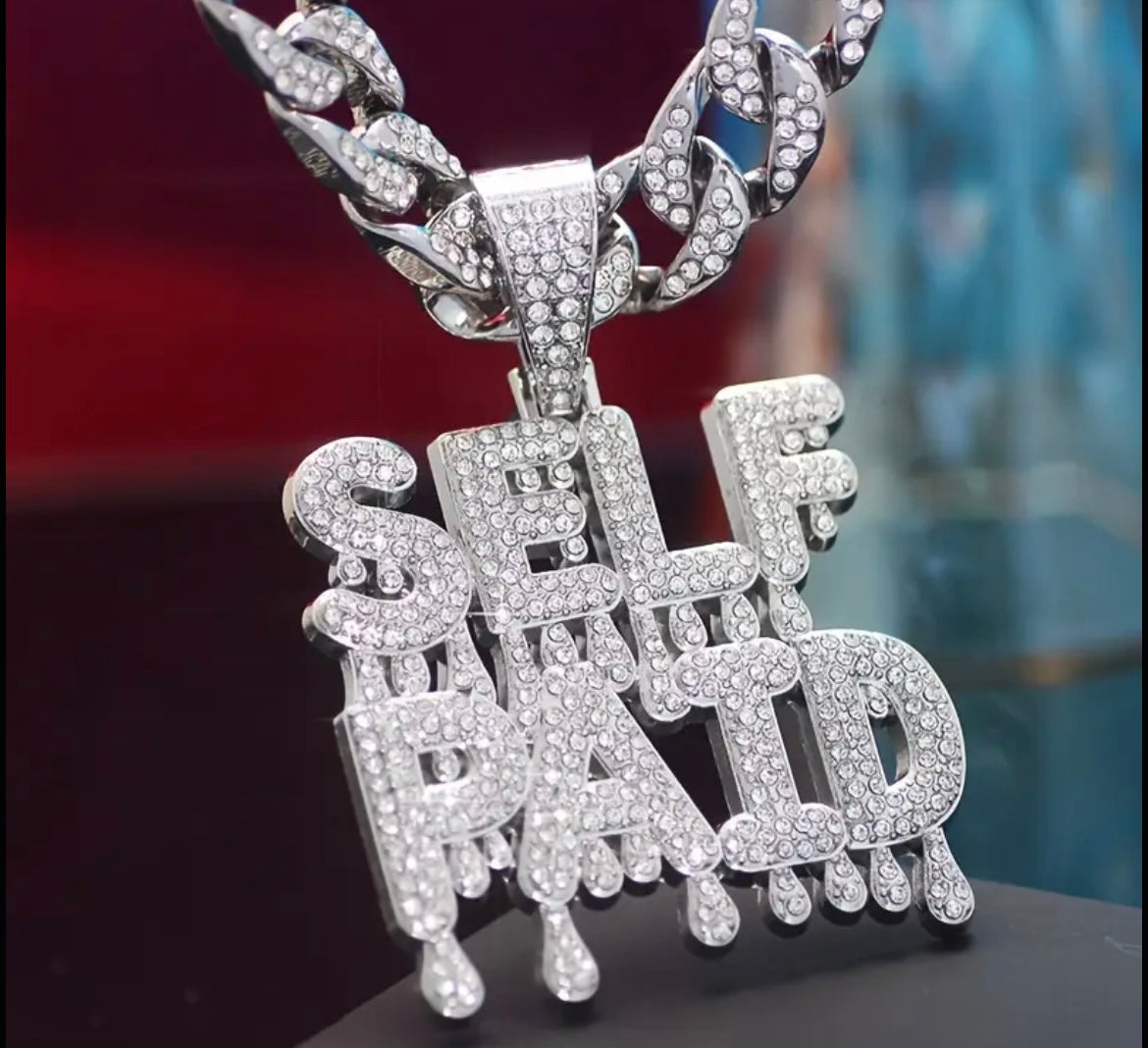 A Shiny SELFPAID Pendant With A Cuban Ice Chain Miami Necklace Unisex Hip-hop Pendant Necklace Jewelry Gift