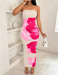 Women's fashion ins sexy ethos elegant slim-fit print with chest spread