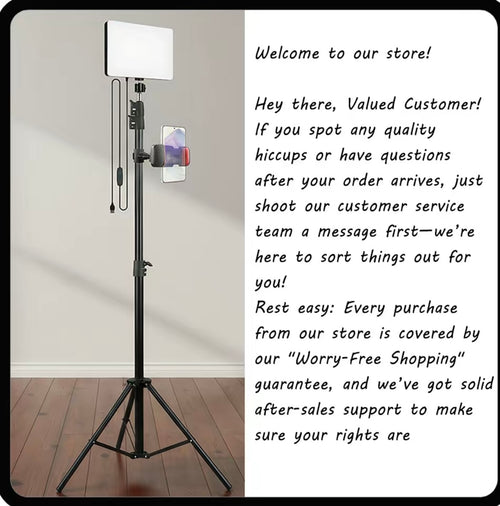 10" LED Square Light Panel with 63" Extendable Stand 3 Color 2800-6500K Studio