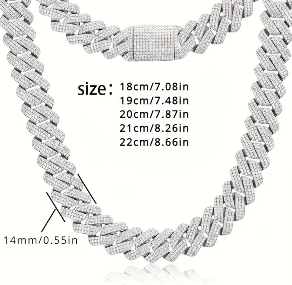 19mm Thick Cuban Chain S925 925 Silver Bracelet