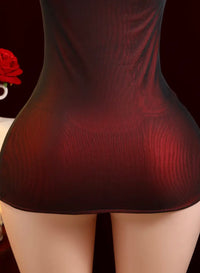 Elegant Black Velvet Dress with Red Rose Design - Sexy High-End Lingerie, Playful Mini Skirt Set, Perfect for Adults, Adult Lingerie Sophisticated Style|Velvet Dress