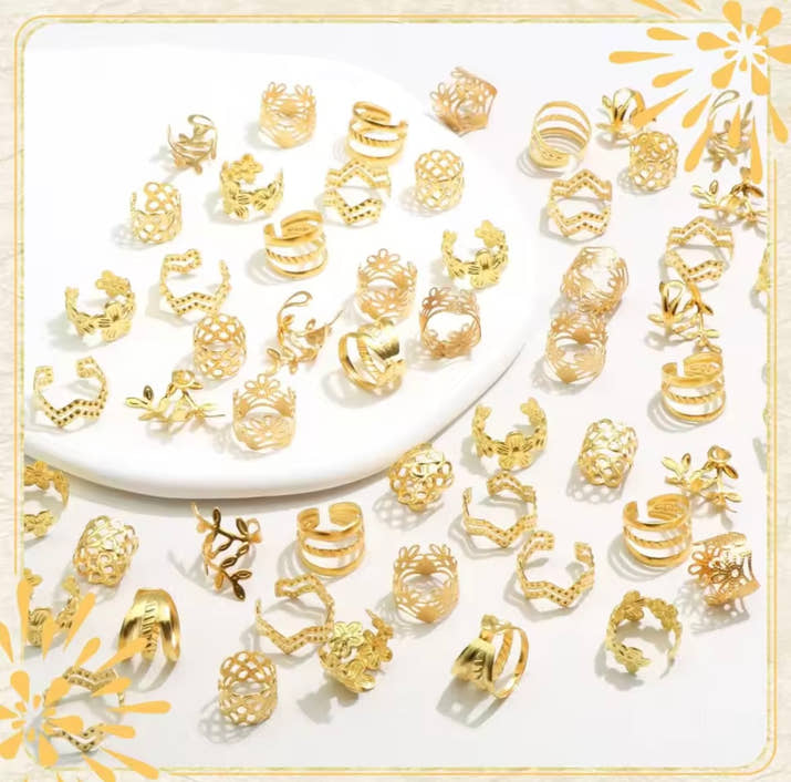 60PCS Hair Jewelry for Braids Gold Braid Clips Style Dreadlock Jewelry Metal Loc Braids Accessories Hai