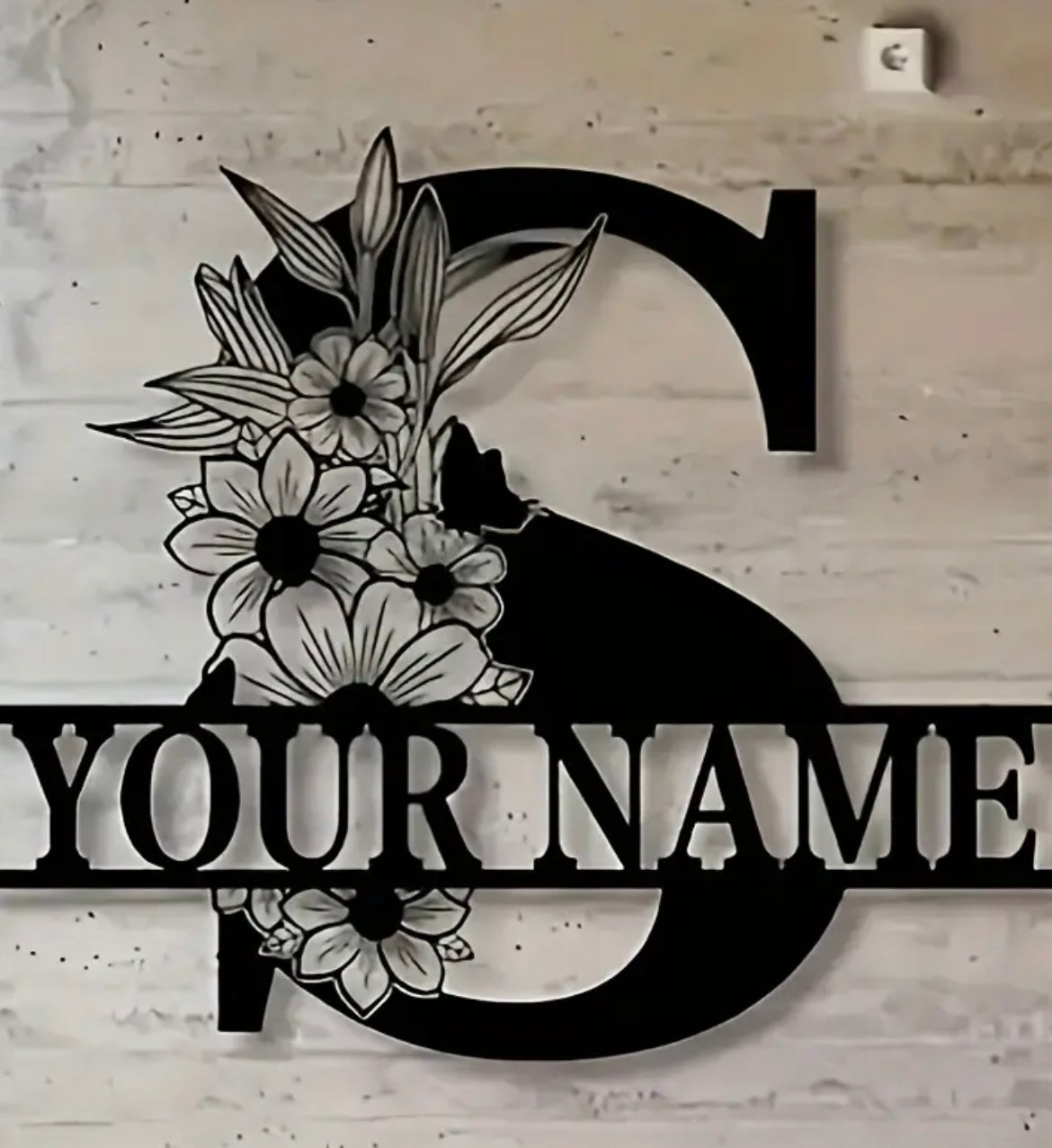 1pc Customizable Last Name Sign | Metal Split Letter Sign, Wall Hanging, Bedroom and Family Decor, Carbon Steel Material