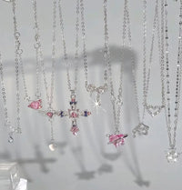 9 Stylish And Light Luxury Y2K Style Necklace Set with Geometric Pendant, Alloy Material, Suitable for Everyday Party Wear Or As a Gift to Friends