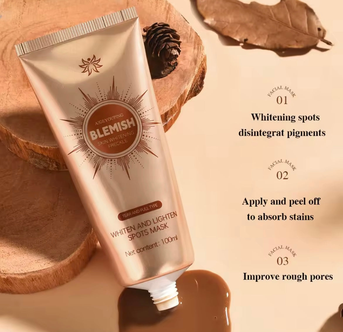 Whitening Spots Mask Spots Peel-Off Facial Mask Anti-Blemish Freckle Brightening