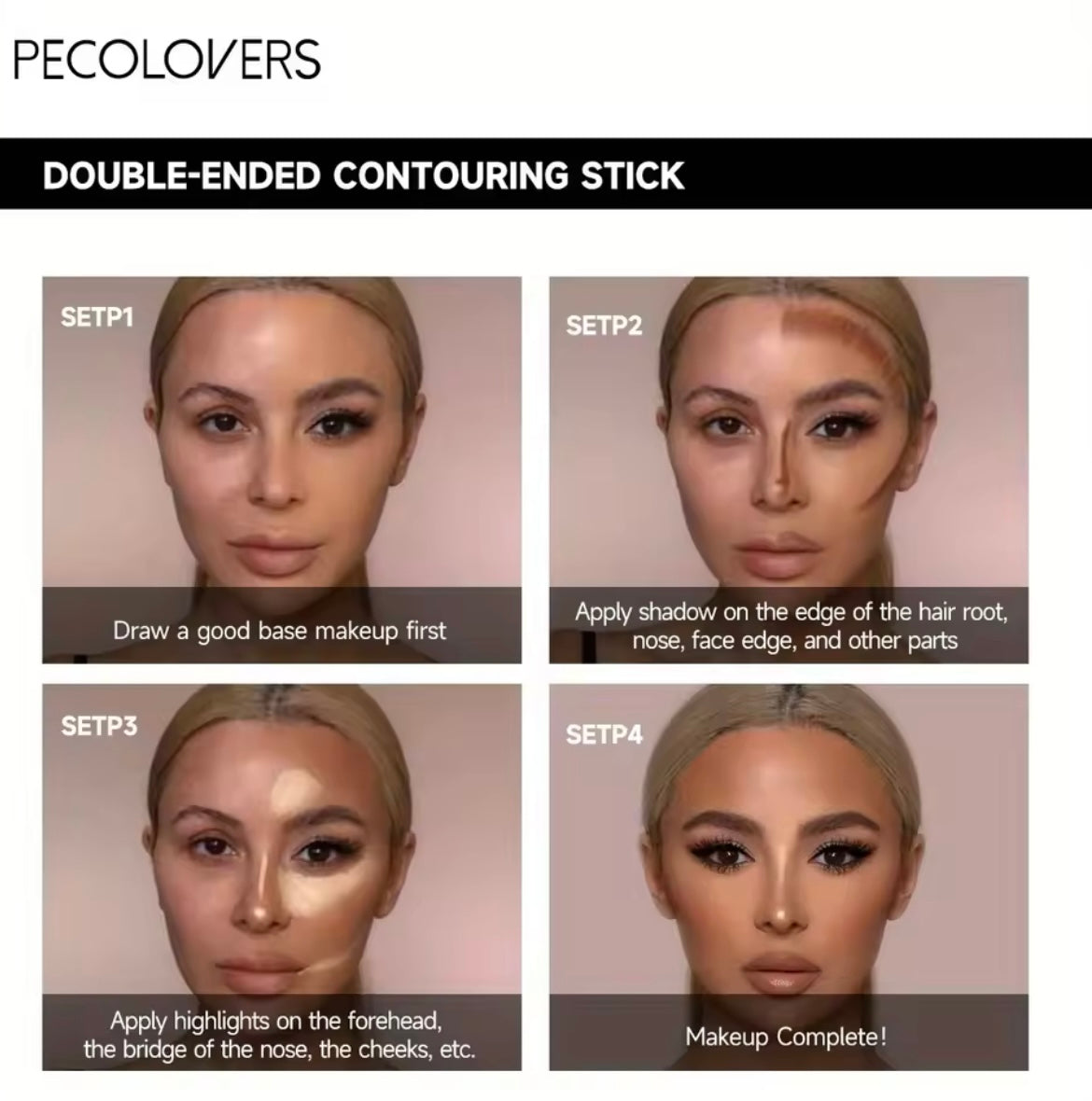 Double Head Highlight Pen Face Make Up Liquid Waterproof Contouring